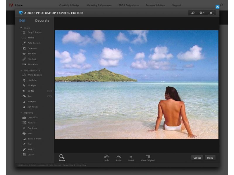 Photoshop Express – Fotobearbeitung ohne Code-Tool