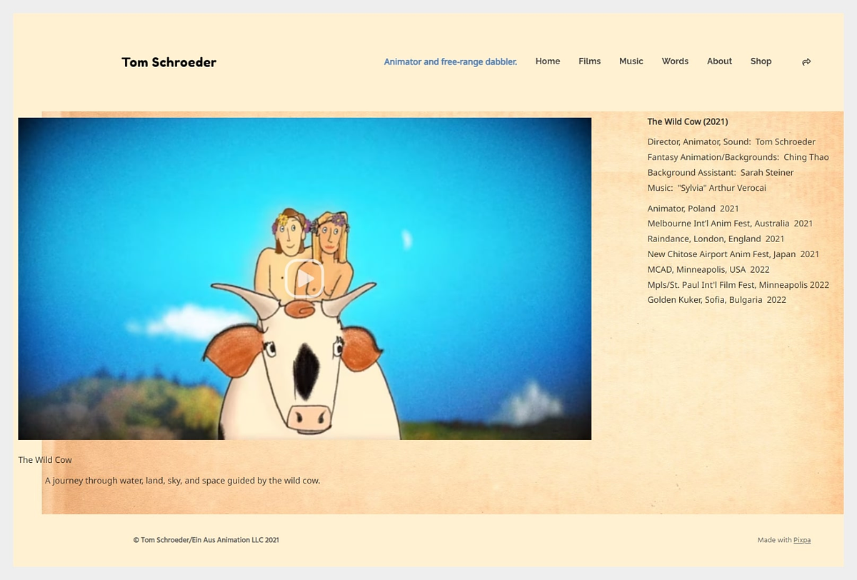 Tom Schroeder - Portfólio de Animadores