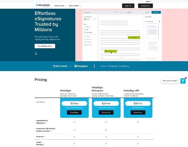 Aplicación de productividad de gestión de proyectos HELLOSIGN