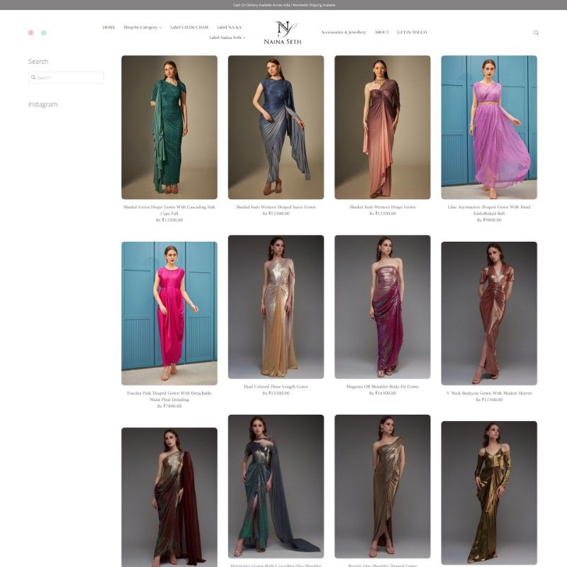 design minimalista del negozio online di abbigliamento
