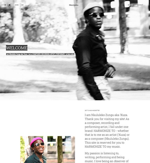 Beispiele für Nkululeko Zung Portfolio-Websites