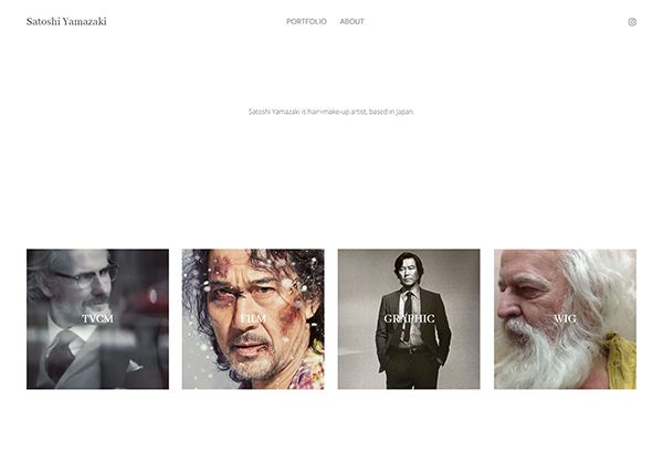 Przykłady stron internetowych z portfolio Satoshi Yamazaki
