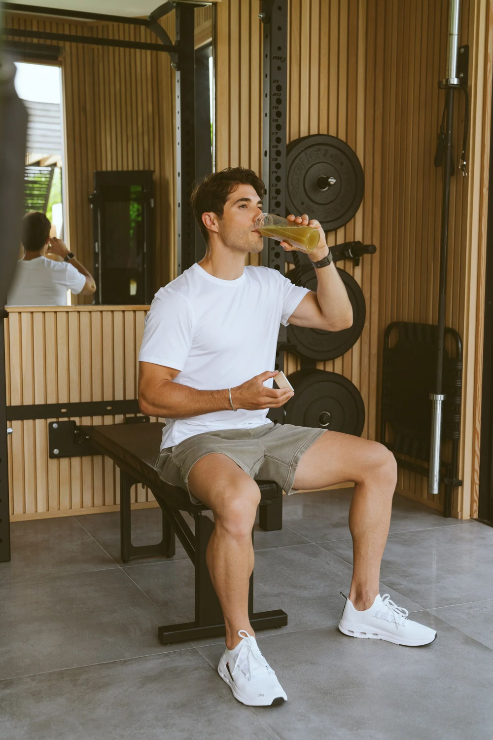 male model poses using Props