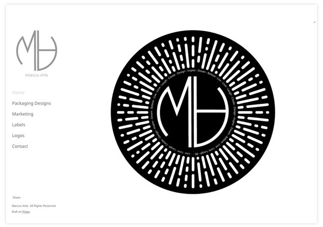 Wyraźne logotypy Marcusa Artisa w portfolio