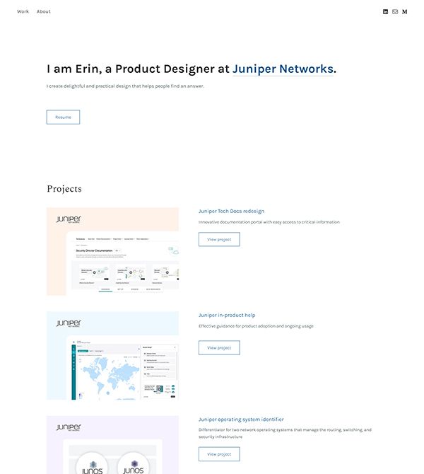 Przykłady witryn internetowych Erin L Portfolio