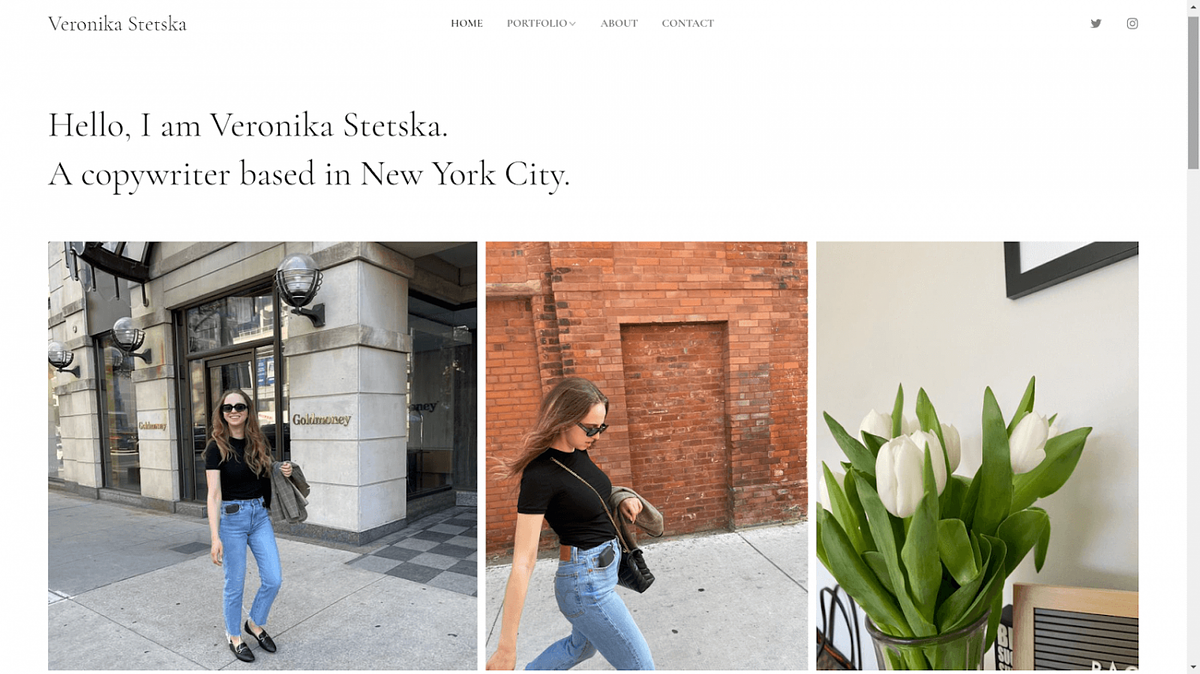 Copywriter Veronika Stretska's Personal Website