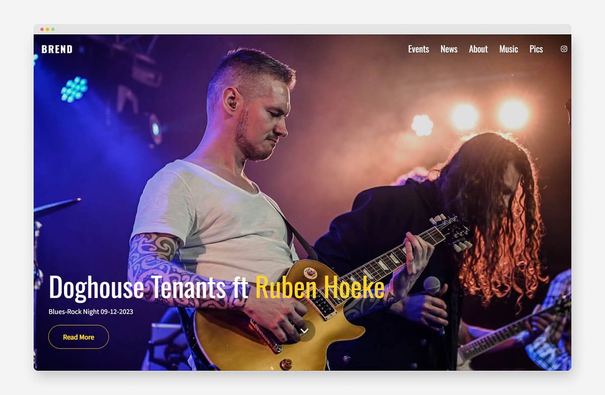Brend Rock — witryna internetowa z portfolio muzyków rockowych