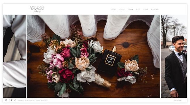 Sitio web de fotografía de bodas de Mateusz Sawicki