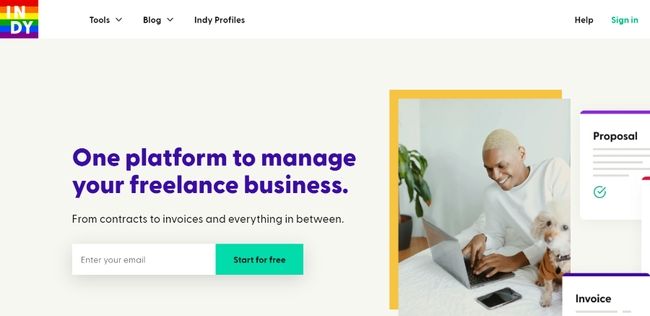 Plataforma de gestión empresarial Indy Freelance