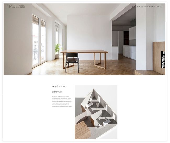 Made Architects Portafolio en línea Sitio web