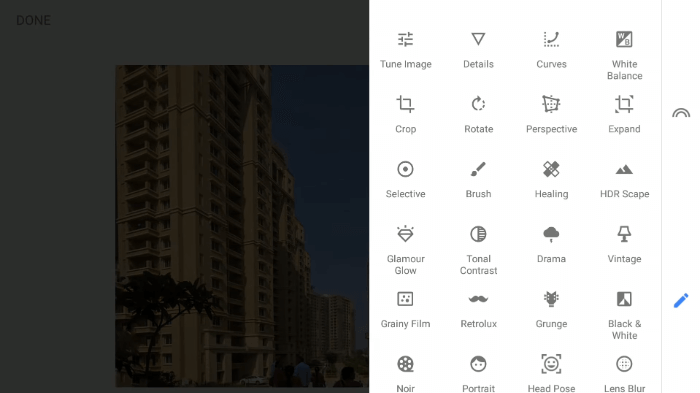 Google Snapseed-tools voor fotobewerking